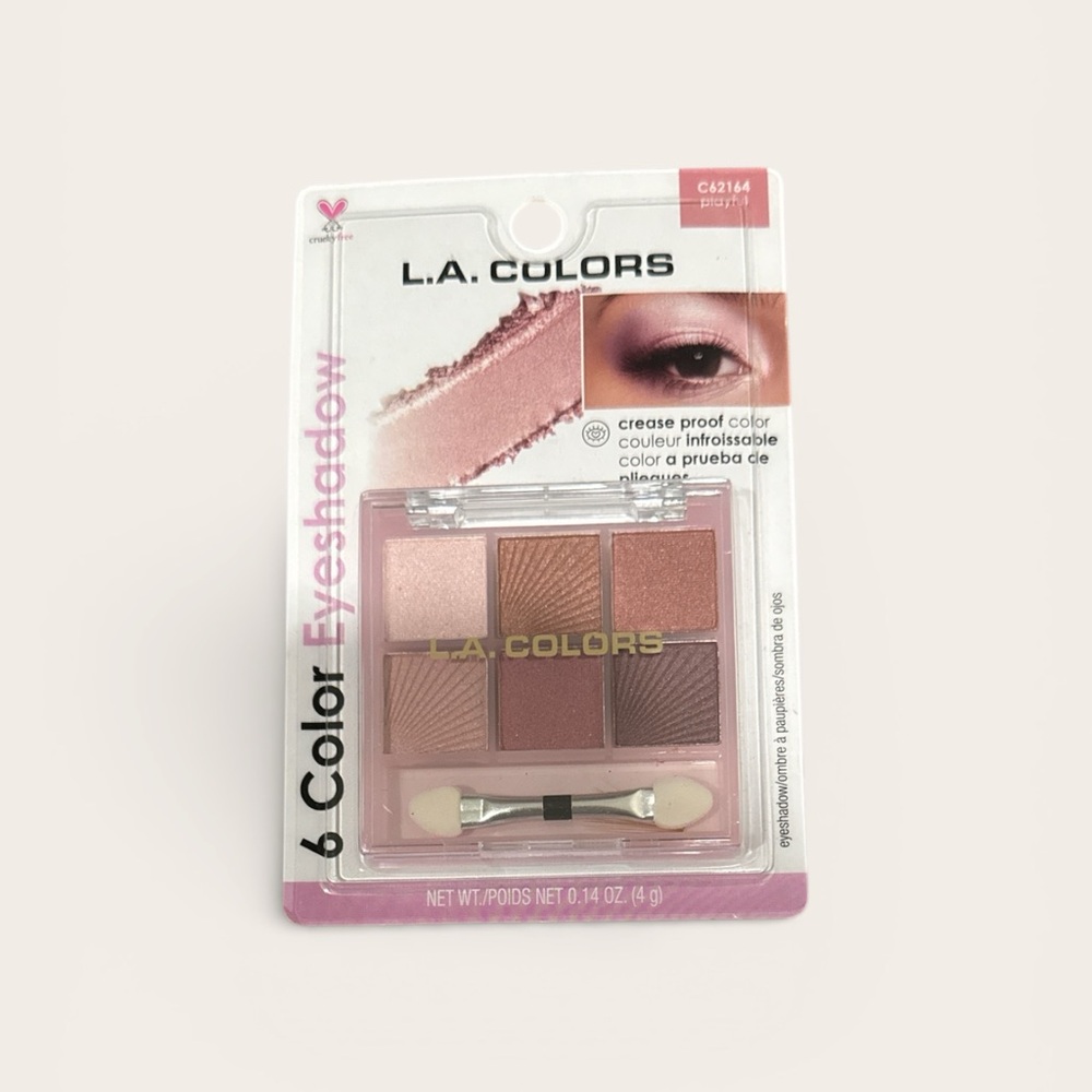 L.A. Colors 6 Shade Eyeshadow Palette - Pink and Brown Tones